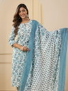 White Colour Rayon Printed Kurti With Pant Dupatta Wholesalers In Delhi Aaradhna 2055